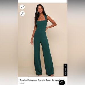 Lulu’s emerald green jumpsuit XS NWT